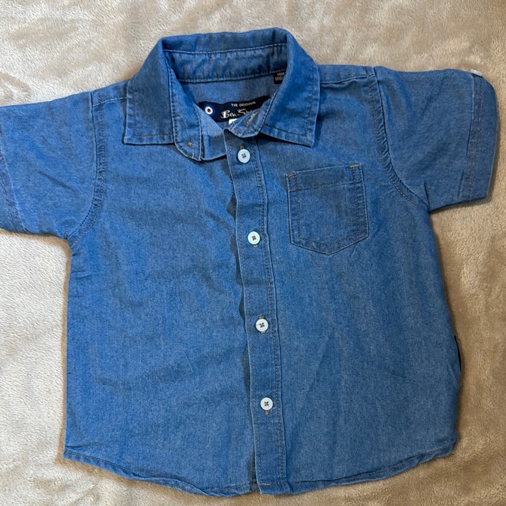Ben Sherman Boy’s Blue Denim Button down Shirt 18 Month